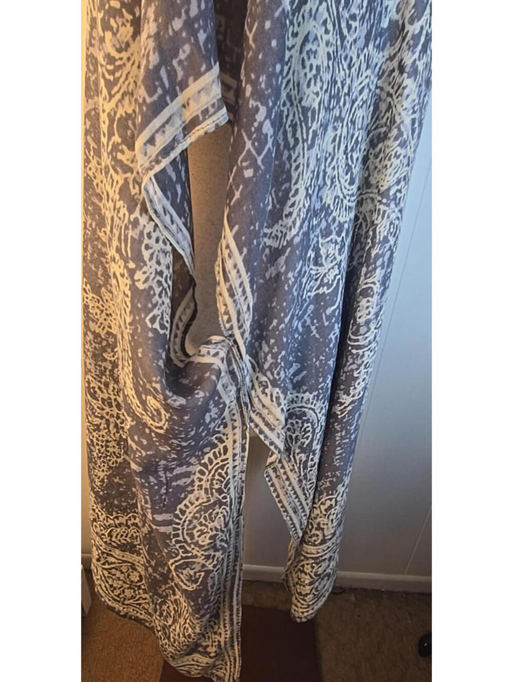 Breezy Lane Lightweight Swimsuit Coverup Kimono Open Shawl Gray One Size - Picture 4 of 7